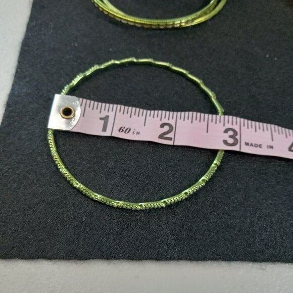 Green Bracelets and Dangling Earrings - Picture 5 of 9